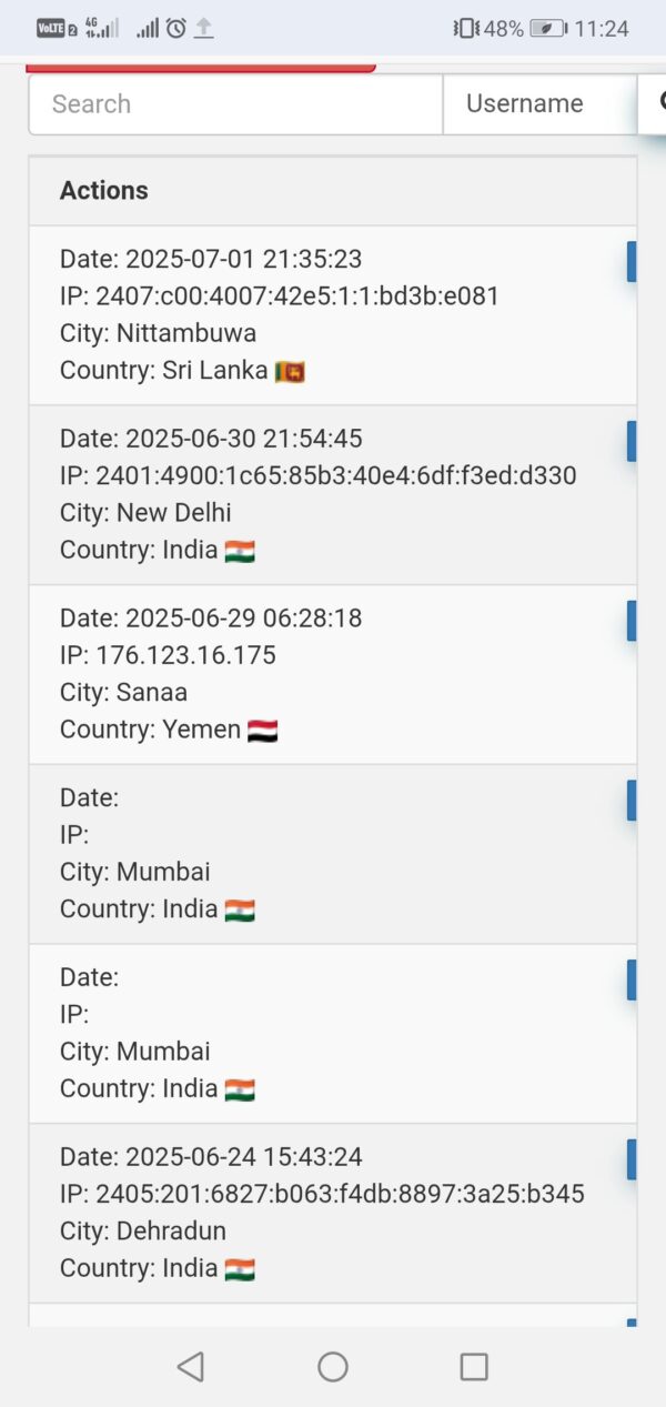 Display IP, City , Country , in client Table